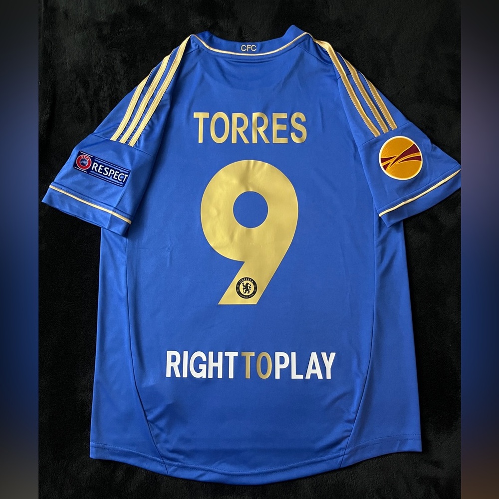 Torres #9 Chelsea 2012 UCL Retro Home Jersey 2013 S-L soccer Fernando